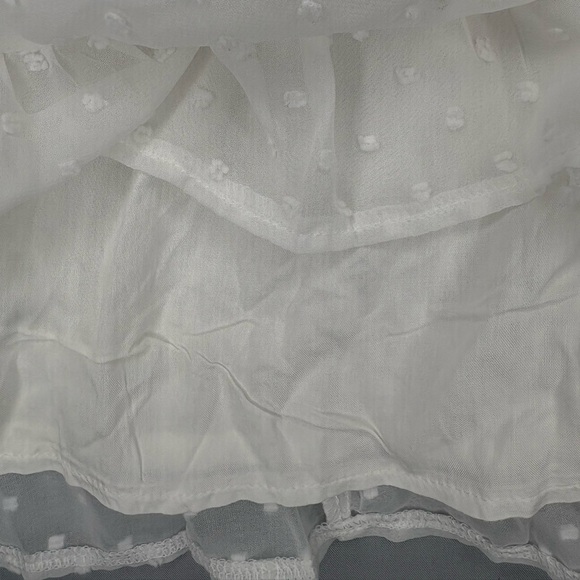 Hello Molly Twin Sister White Sheer Polka Dot Layered Fabric Mini Dress Size 2 - Picture 2 of 10